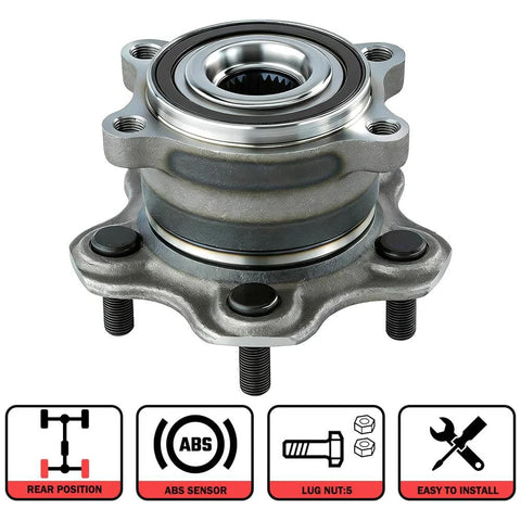 Beefy Low Runout Rear Wheel Bearing Hub Assembly With ABS For 2013 To 2020 Nissan Pathfinder and Murano