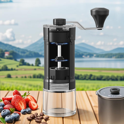 Portable Coffee Grinder With 40 External Grind Settings Ceramic Conical Burrs 25g Capacity Double Bearing For Espresso French Press And Pour Over External Adjustment For Precise Coarseness Pro Grade Barista Ready