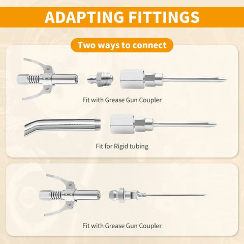 ATIVERE 6-piece grease gun tip set with four 1/8 in NPT needle tips and two narrow dispensing needles