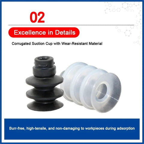Five Piece Vacuum Suction Cup Kit For Robotic Arm Gripper And Automation Tools, Multi Layer Three Layer Sucker System
