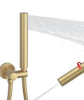2 In 1 Handheld Shower Head Set With Rain And Jet Modes, High Pressure, brass finish, with hose and mounting bracket
