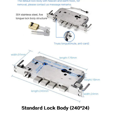Knockout Biometric Fingerprint Door Lock With Slick Touch Screen Passcode Keyless Entry crafted from durable stainless steel lock body design.