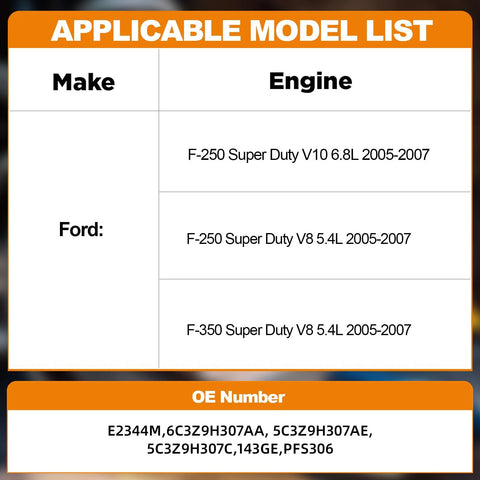 Electric Fuel Pump Assembly For Ford F 250 Super Duty F 350 Super Duty V10 6 8L V8 5 4L 2005 To 2007 Replacement E2344M compatibility chart