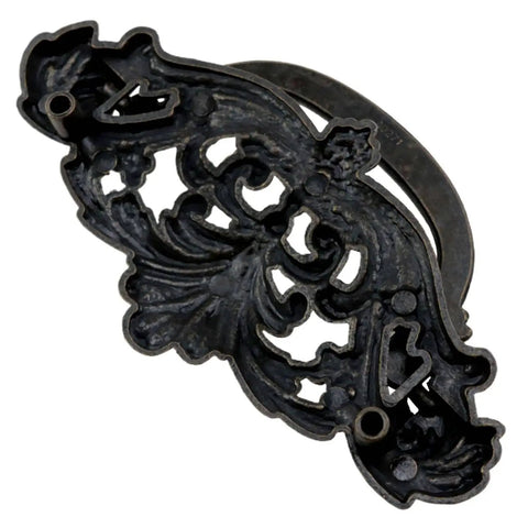 Front view of Skull Shaped Antique Bronze Cabinet Pull Handle For Dresser And Wardrobe Doors, Retro Vintage Accent For Cabinets, 4.37 By 2.44 Inches, Two Pack, Great For Kitchen Cabinets, Dressers, Tables And More.