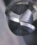 Close-up of Pro Grade Carbide Ball Nose End Mill Bits Set 1/8 3/16 1/4 5/16 3/8 Inches 5Pcs MAH Coating For Steel CNC Cutting Tools