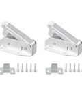 Spring Loaded Push To Open Door Catch Set, 2 Pack Touch Latch for cabinets with screws, steel construction.