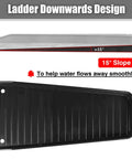 Rain Gutter Downspout Splash Block Extender With Ladder Downwards Design, 16 inch black splash block with 15° slope.