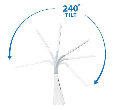 LED Desk Lamp With Ultra Quiet Bladeless Fan, Dimmable Gooseneck, 240° tilt angle demonstration