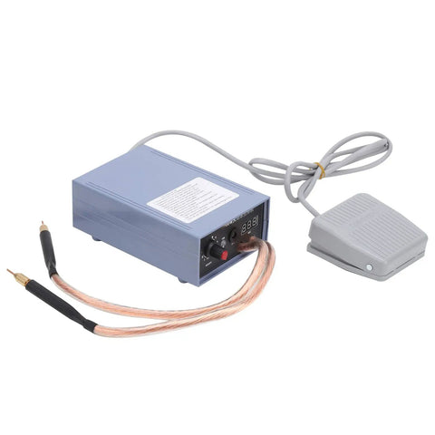Rock Solid 5000W Spot Welding Machine With Foot Switch For Battery Assembly And Nickel Strip Jobs Up To Point Two Millimeters with cables.