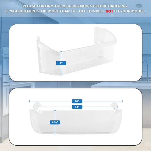 Dimensions and measurements of the 2 Pack Refrigerator Shelf Set for Frigidaire 240323002 240323005 240323006 240323009 240323010