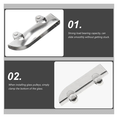Close-up of steel sliding glass door roller hardware from Heavy Duty Built To Last Full Extension Side Mount Drawer Slides Set.