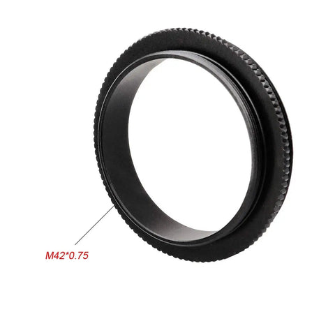 M48 To M42 Telescope Adapter With Knurled Aluminum Body Anodized Black Finish All Metal Construction No Fuss Mounting Converts M48