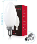 Dimmable E12 LED Filament Candelabra Bulb 60W Equivalent, 550 Lumen, Frosted Glass with E12 base, box packaging shown