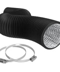 10 Inch By 25 Foot Flexible Air Ducting With 2 Clamps 4 Layer Aluminum PVC Vent Hose For HVAC Dryer Grow Tent Venting Black