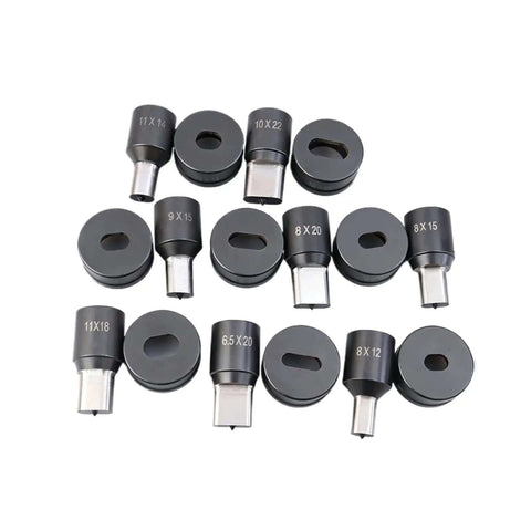 Heavy Duty Oval Hole Punch Die Set for CH 70 Hydraulic Punch, stainless steel punching mold, 30 plus sizes from 5.5x20mm to 16x22mm