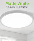 12 Inch LED Round Flat Panel Light With 3 CCTs 3000K 4000K 5000K 24W Edge Lit Flush Mount Ceiling Fixture For Kitchen Bedroom Laundry Closet White Go To Ceiling Light in matte white.