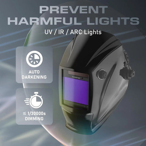 Auto Darkening Welding Helmet With Large 3.94 By 3.27 Inch Viewing Screen True Color Solar Powered Four Arc Sensors