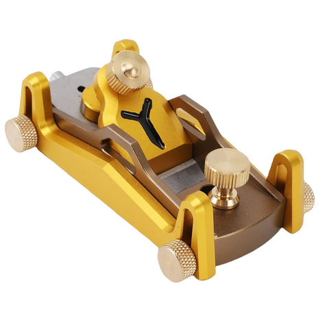 Heavy Duty Low Angle Hand Plane With Solid Aluminum Body For Butter Smooth Planing And Razor Crisp Chamfering Adjustable Cutting Angles close-up view