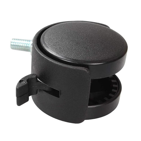 Swivel Caster Wheels 4 Pack With Black Nylon Wheels And M8 Threaded Stem 15kg Load Capacity Per Wheel Heavy Duty Swivel Casters For Furniture Tables Cabinets And Shelves 1.5 Inch Stem With Brake front view