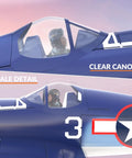 Close-up of RC Planes For Adults With 4 Channel RTF F4U Corsair Fighters cockpit showing clear canopy and scale detail.