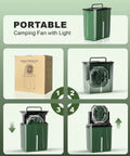 All In One Misting Fan With 24000mAh Battery And 8L Water Tank For Outdoor Cooling While Camping Or On The Worksite shown folded