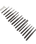 Kickin Tough 16 Piece Metalsmith Punch And Chisel Set For Auto Repairs, Pin Center Taper And Cold Gauge Tools To Hammer, Align Holes, And Shape Steel Like A Pro In The Shop. 16-piece steel punch and chisel set with storage case