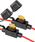 Mini Blade Fuse Holder 18 AWG Waterproof Inline Fuse Kit With 5A ATM Fuses 2 Pack for Cars Trucks Audio Systems and DIY