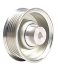 Heavy Duty Drive Belt Idler Pulley 1357022010 aluminum construction with grooves for smooth performance and engine tension.