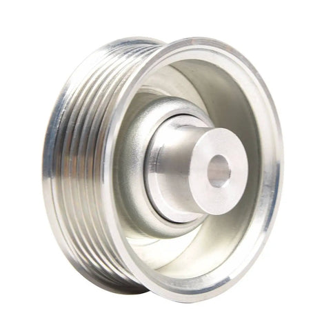 Heavy Duty Drive Belt Idler Pulley 1357022010 aluminum construction with grooves for smooth performance and engine tension.