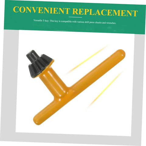 Heavy Duty 4 Piece Drill Press Chuck Key Replacement Set With Ergonomic Non Slip Rubber Handles For 10mm 13mm 16mm 20mm Electric Drill No Sweat Grip Setup, yellow T-key.