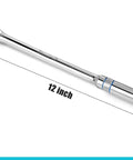 Extra Long 12 Inch Three Eighths Inch Drive Ratchet Wrench With Ninety Tooth Gear Dust Proof Teardrop Enclosed Head Reversible Heavy Duty