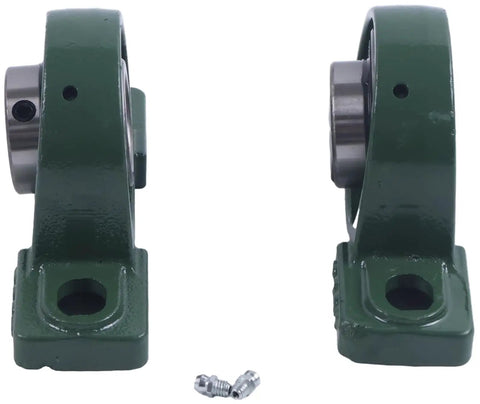 Dual 1-5/16 Inch Pillow Block Mounted Ball Bearings With Solid Cast Iron Base Self Aligning Chrome Sealed UCP207-21 side view