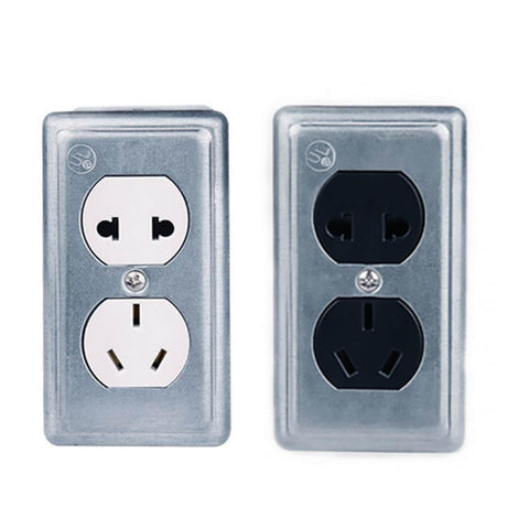 12 Pack Galvanized Rugged Single Gang Metal Electrical Box Kit With Ten Half Inch Knockouts And Six Side Knockouts Raised Ground Thirteen Cubic Inches Capacity One And Seven Eighths Inch Deep Junction Box, dual outlet inserts