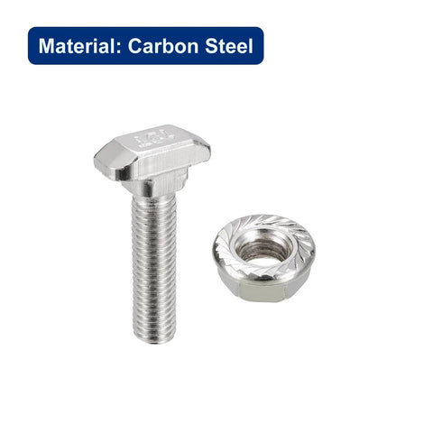 Beefy Drop In T Slot Bolt And M8 Nut Set For 45 Series Aluminum Profile Hammer Head T Bolts 8mm Thread 35mm Length carbon steel