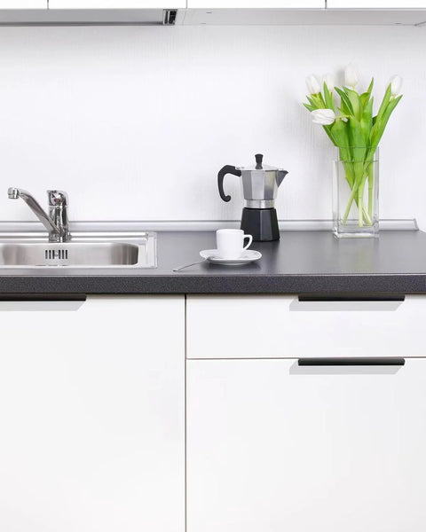 10 Pack Matte Black Aluminum Alloy Finger Pulls For Kitchen Cabinets And Dresser Drawers Edge Handles Concealed Mount
