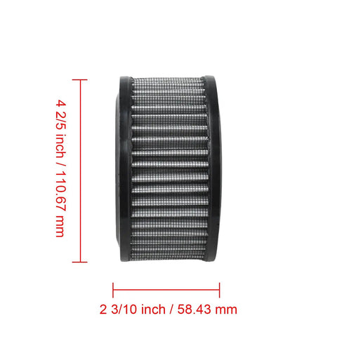 Side view of PO5050A Polyester Air Compressor Filter Element Replacement with dimensions, compatible with P05050A and P5050A.