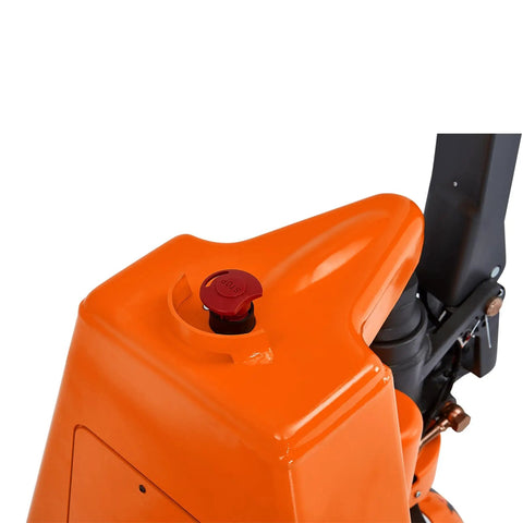 Close-up of the control panel on the Heavy Duty 3300 Lbs Electric Pallet Jack With Removable Lithium Battery, Fast Charging 24V 20Ah Power Pack.
