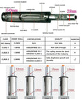 Diagram of tall gas lift cylinder replacement showing internal structure and specifications for drafting chairs and bar stools.
