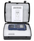 High Precision Solar Radiation Meter With Large LCD Display For Field Or Lab Use in open case with manual, blue housing visible