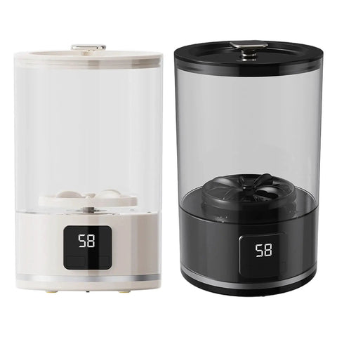 Portable Cordless Washing Machine For Socks And Delicates 3000Mah Battery compact mini scrubber in white and black designs.