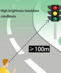 Pro Grade Twelve Volt LED Traffic Light Wall Lamp Features Sun Visor And Rock Solid Three Color Switching Design Perfect For Garage Or Loading Dock Bringing Hella Smooth Street Vibes showing high brightness in outdoor conditions with visibility over 100m.