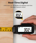 3 In 1 Digital Laser Tape Measure With 131ft Laser And 16ft Tape Instant Digital Readouts Class II Eye Safe Laser Versatile Measuring Tool For Home DIY Construction And Carpentry Projects Fast Accurate Measurements, black digital tape on wood
