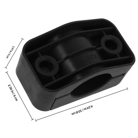 Heavy Duty Black Plastic Cable Clamps Plug And Play Wire Fasteners For Electrical Panels And Power Cords No Fuss, side view showing dimensions.