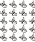 Heavy Duty L Shaped Shelf Support Pegs 20 Pack 5mm Zinc Alloy Cabinet Bracket Pins in Silver for Bookshelves Displays Closets Cupboards