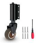 Gate Wheel 2 Inch For Wooden Gate With 80 Lbs Capacity And 360 Degree Rotation Spring Loaded Absorbing TPR Tire Durable Steel Construction Double Ball Bearings Includes Screws And Screwdriver