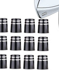 Premium.370 Inch Iron Ferrules For Taper Tip Golf Shafts, 12 Pack With Black And Double Chrome Ring, Aluminum Construction