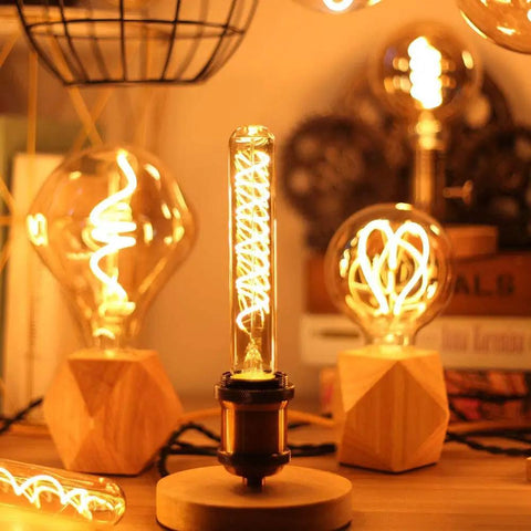 Cozy Amber Glow T10 LED Filament Bulbs 2200K Warm White 7.3 Inch Long Tubular E26 Base 40W Equivalent