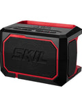 Heavy Duty Portable Bluetooth Speaker With Kickass Bass And Wireless Audio, featuring durable black and red design, ideal for job sites.