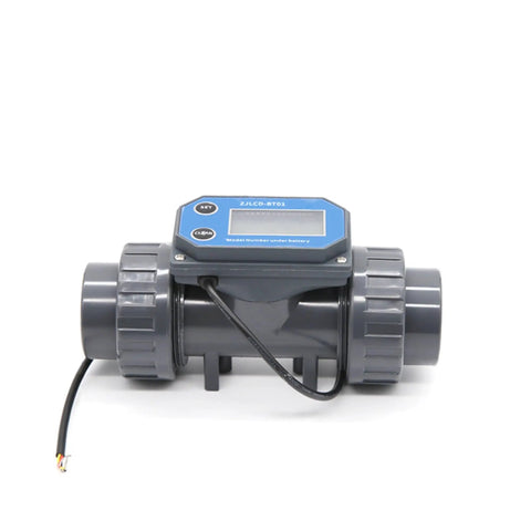 Turbine Flow Meter With Digital LCD Display For Water On PVC Pipe Irrigation, Easy Install, NPN Sensor, 1 To 3 Inch Sizes