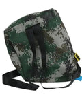 Portable Backpack Sprayer Spreader For Farms And Gardens, durable Oxford material, camouflage pattern, side view